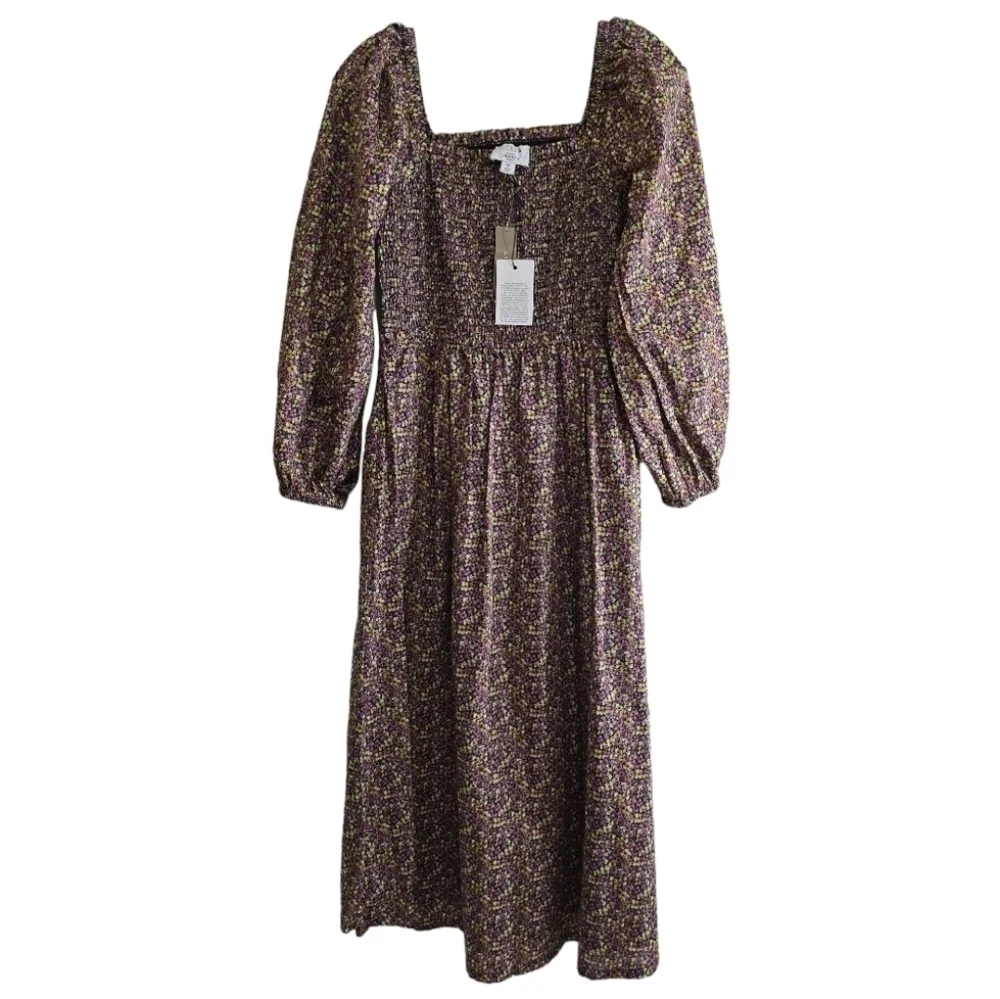NWT J. Crew Liberty London Daydream Busy Izzy Floral Puff Sleeve Midi Dress Med